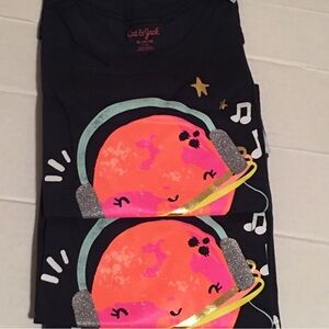 2 Kids XL(14/16) T-shirt Top Navy Blue Planet Graphics Lot Of 2